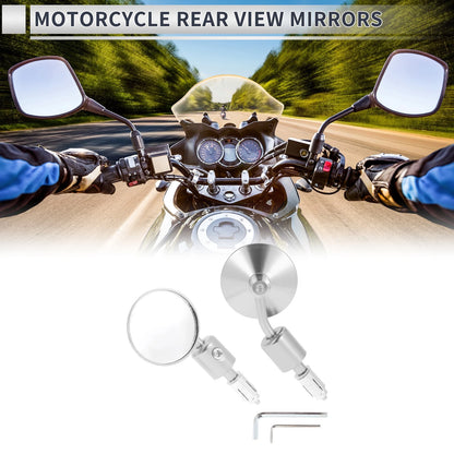 Set of 2 Round Rear View Mirrors for M6 Motorcycle