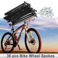 Bicycle Spokes Nipple Set 12G 94mm Carbon Steel Black Universal