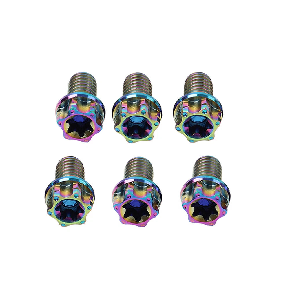 Set of 6 Titanium Torx Head Flange Bolts M8x40mm for Motorcycle