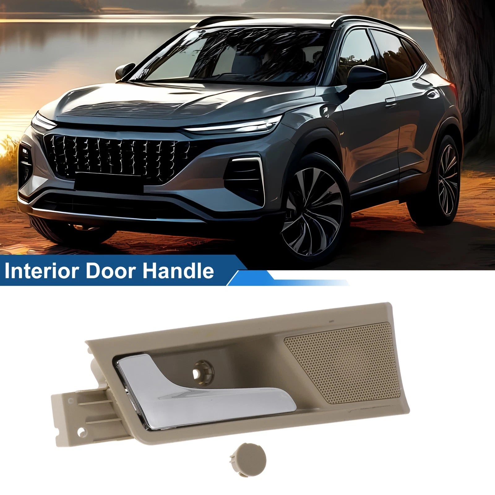 Front Passenger Side Interior Door Handle for Roewe 350 (2012–2015) Beige Chrome