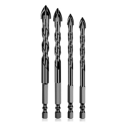 4-Blade Carbide Drill Bit Hex Shank for Plastics and Glass (6.35 mm)
