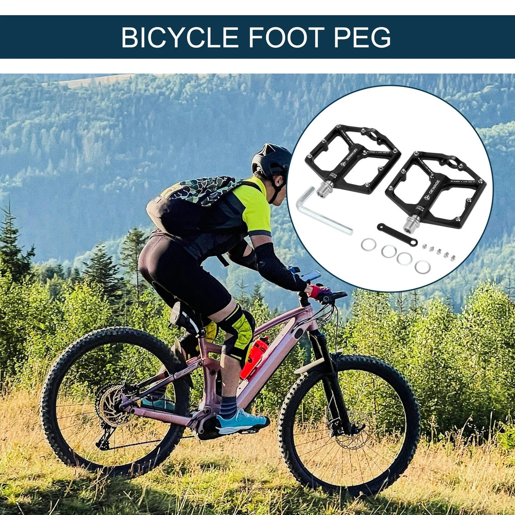Bicycle Foot Peg Footrests Pedal Replacement for 9/16 Inch Axle Black Pair