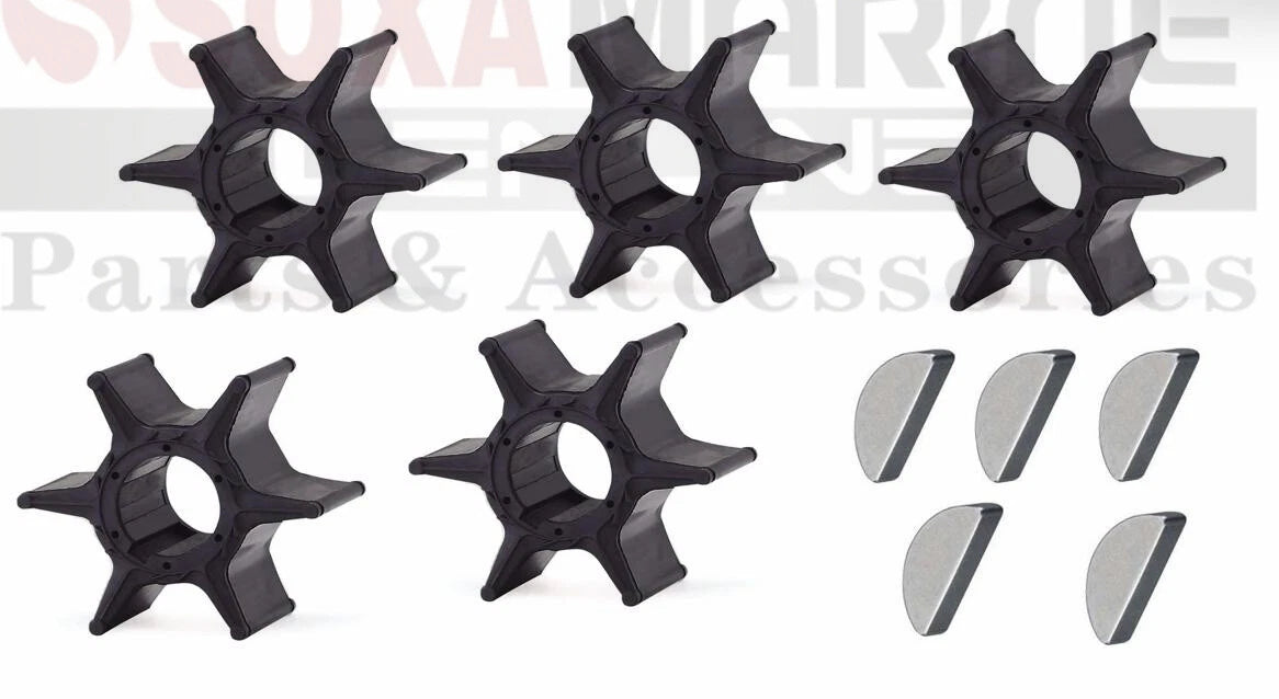 5pcs Water Pump Impellers with Key for Yamaha Outboard Motor (67F-44352-00)