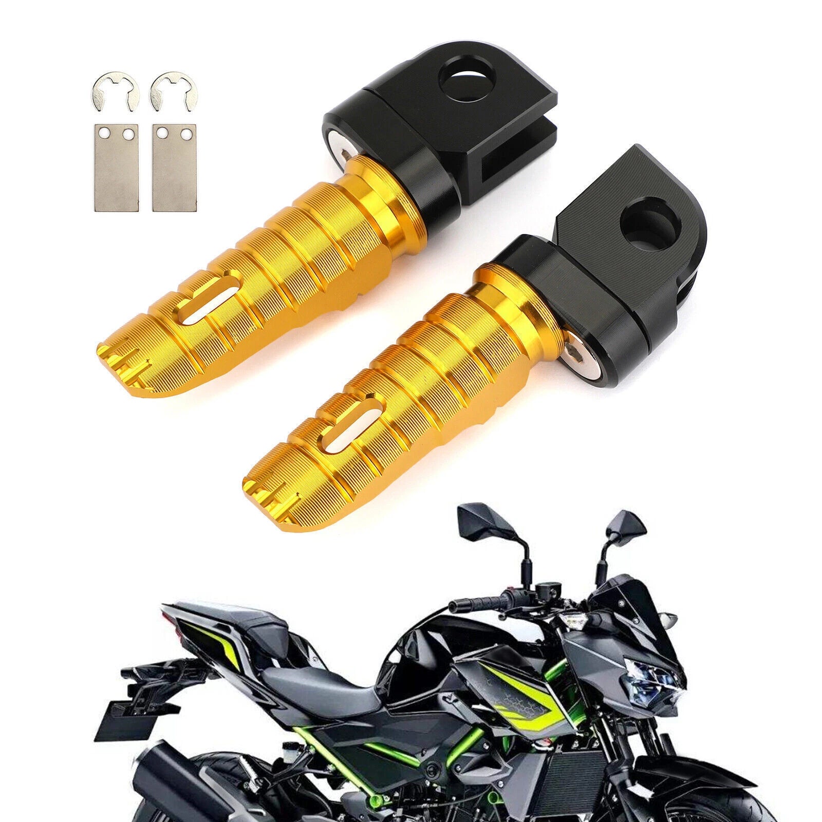 Front Footrests Foot Pegs for Kawasaki Z300 Z400 Z650 Z800 Z900 Ninja 650