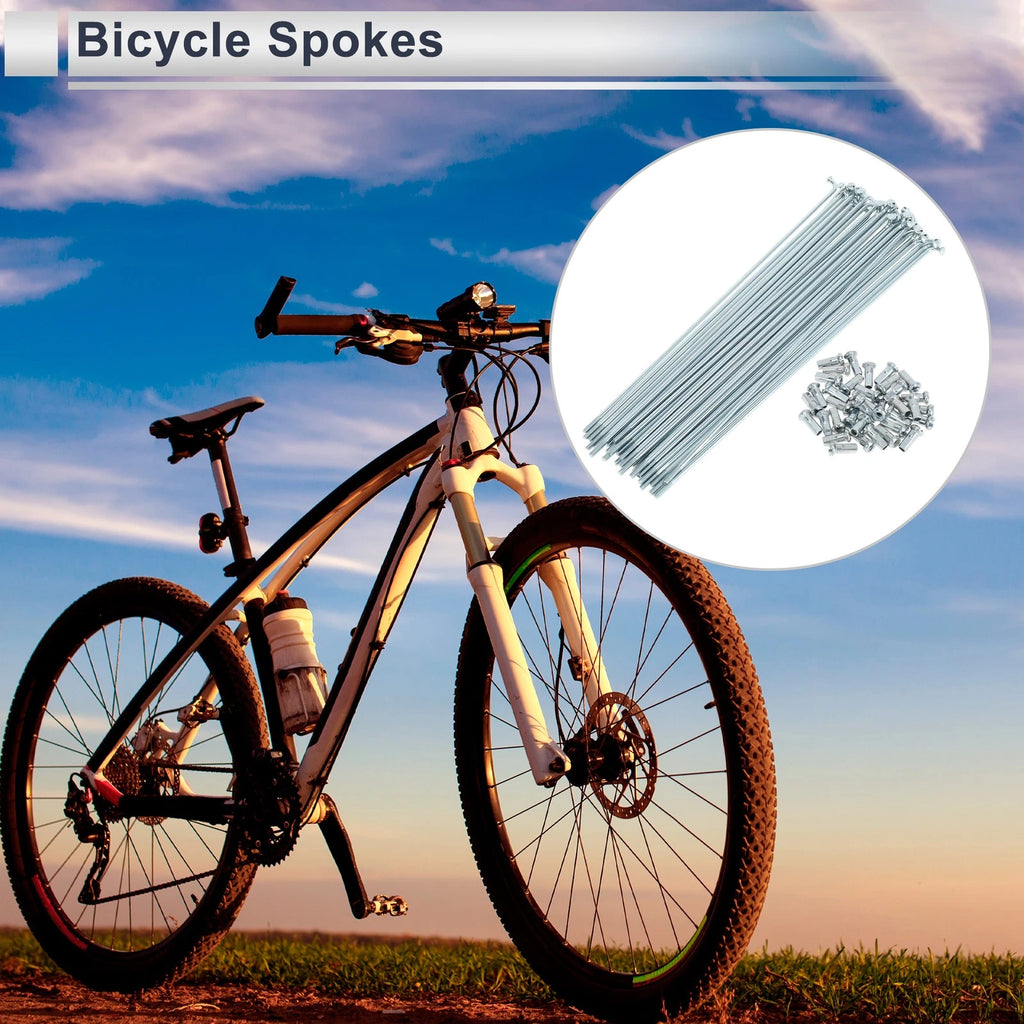 Bicycle Spokes Nipple Set 12G 223mm Carbon Steel Galvanized Universal