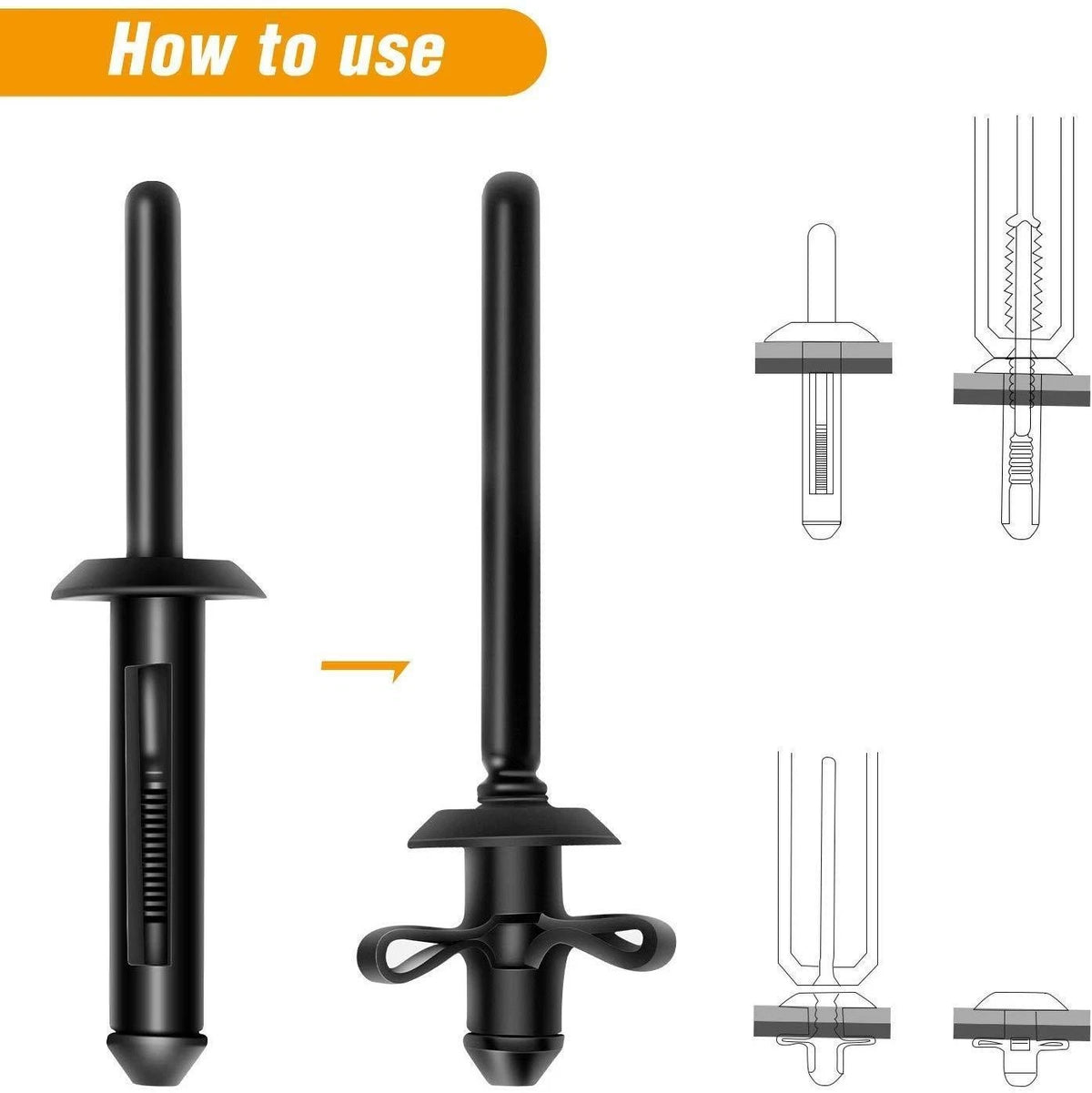115pcs Plastic Rivet Kit for Car Interior Trim Fastening Repair