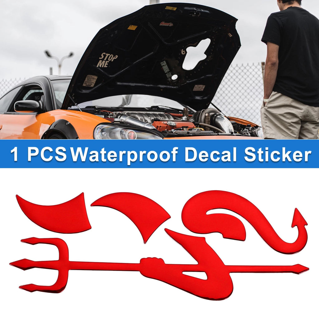 Devil Fork Pattern Bumper Sticker Decal for Car (15x6cm) Waterproof Rubber