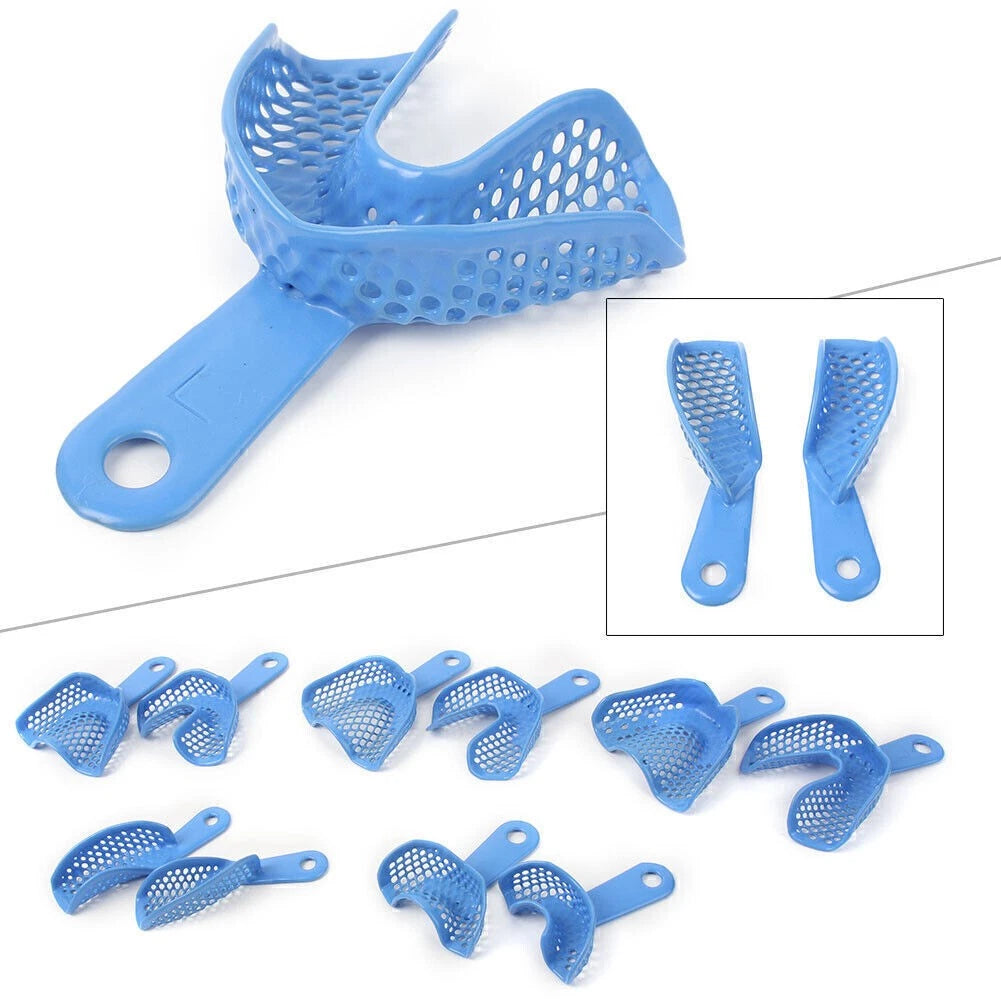 10PCS Autoclavable Plastic-Steel Impression Trays for Dental Use