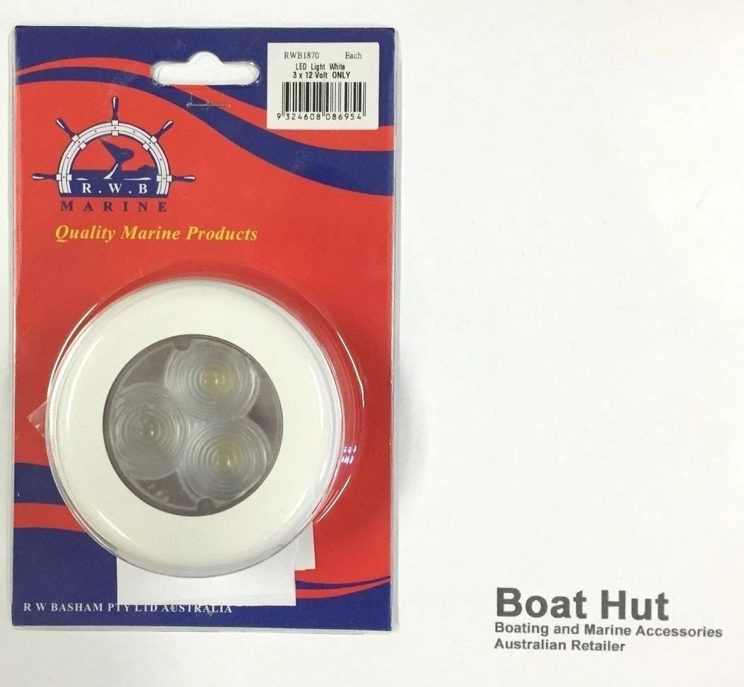 3 LED Waterproof 12 Volt Compact Cockpit Courtesy Light for Boat Caravan