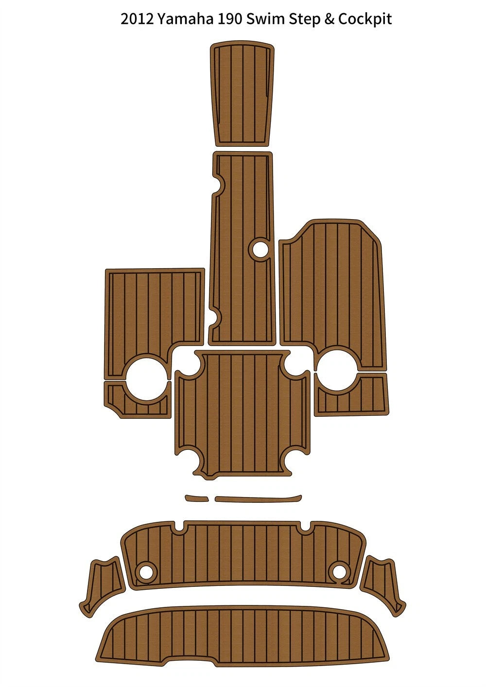 EVA Foam Faux Teak Deck Floor Mat for Yamaha 190 (2012)
