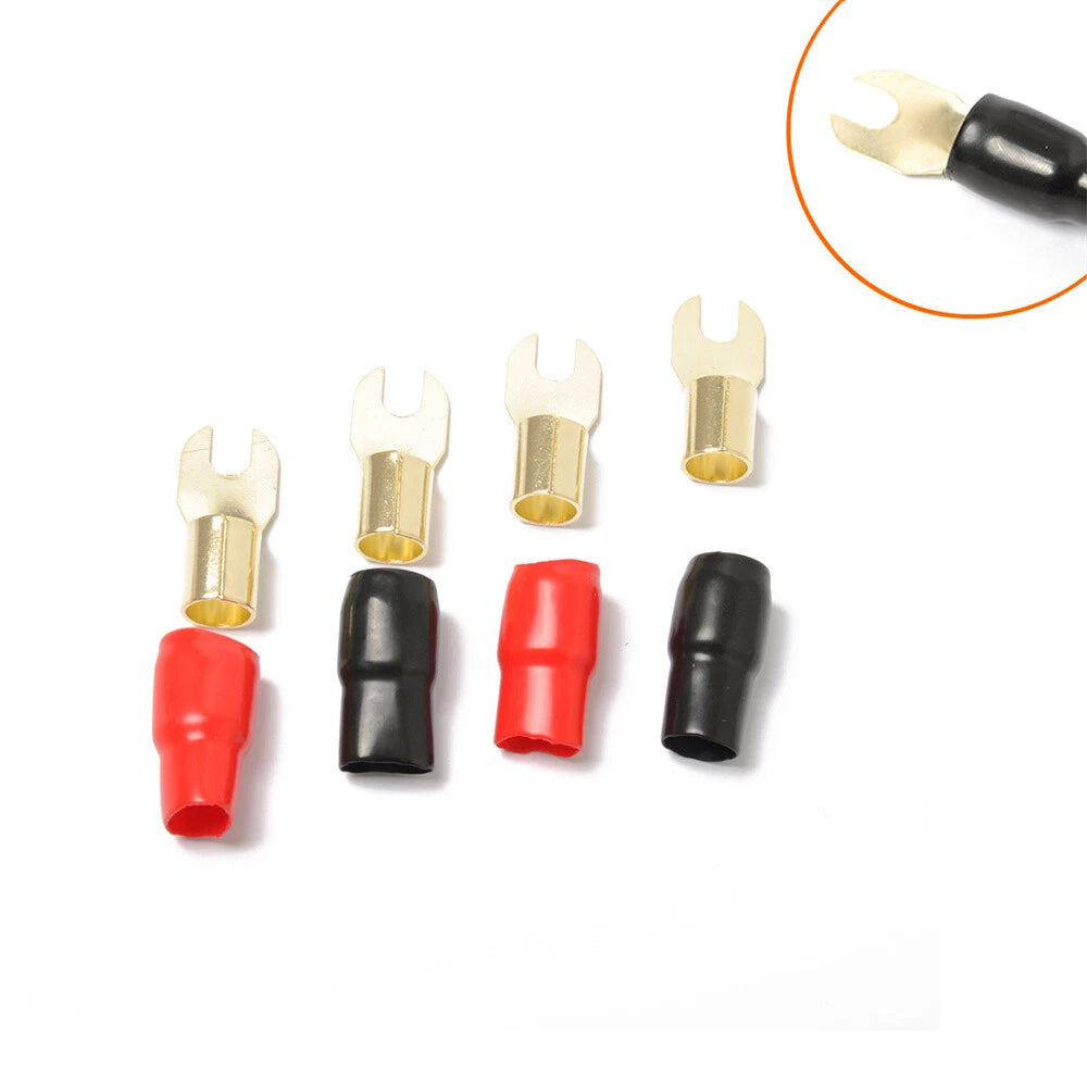 5 Pairs 4GA Speaker Wire Connectors Terminal Spade Adapter Copper