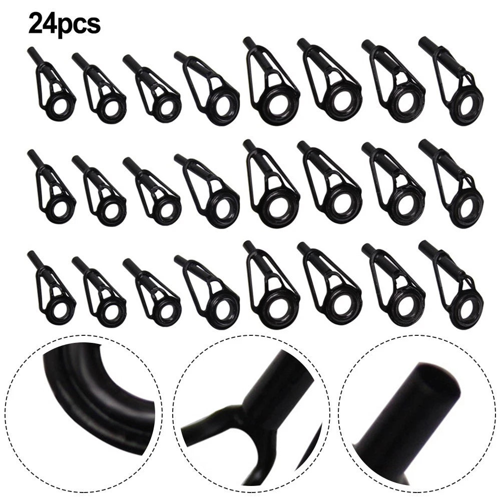 Fishing Rod Tip Repair Kit - Transparent Black Ring