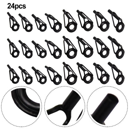 Fishing Rod Tip Repair Kit - Transparent Black Ring