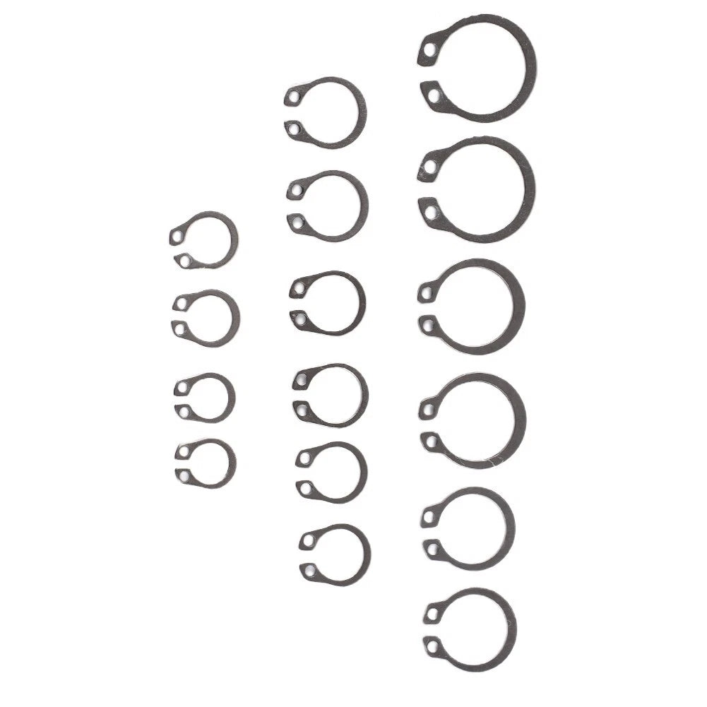 100pcs External Retaining Ring Assortment 8-18mm Circlip Storage Case