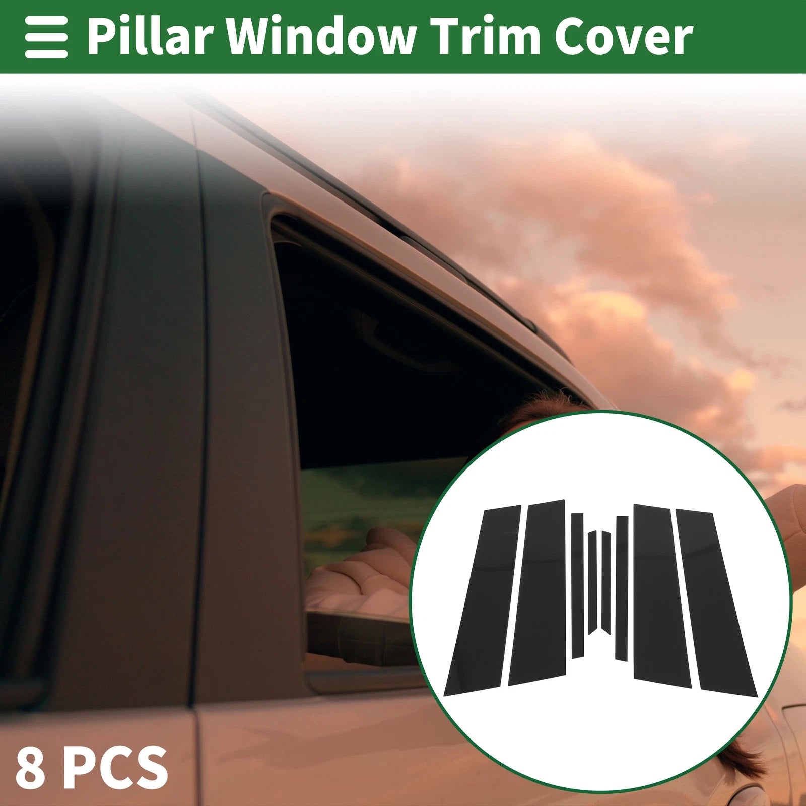 8 Pcs Door Pillar Window Trim Replacement for BMW X2 (2018–2024)