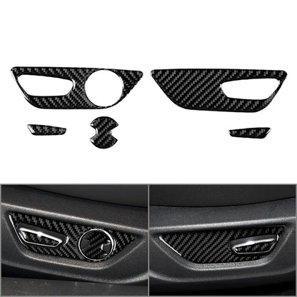 5PCS Carbon Fiber Seat Adjustment Switch Button Cover for Ford Mustang (2015–2023)