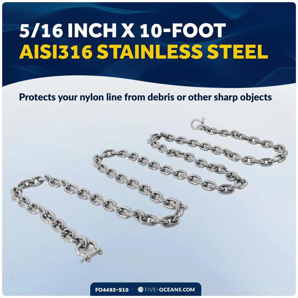 5/16" Boat Anchor Chain with 2 Shackles for Marine Use (HTG4)