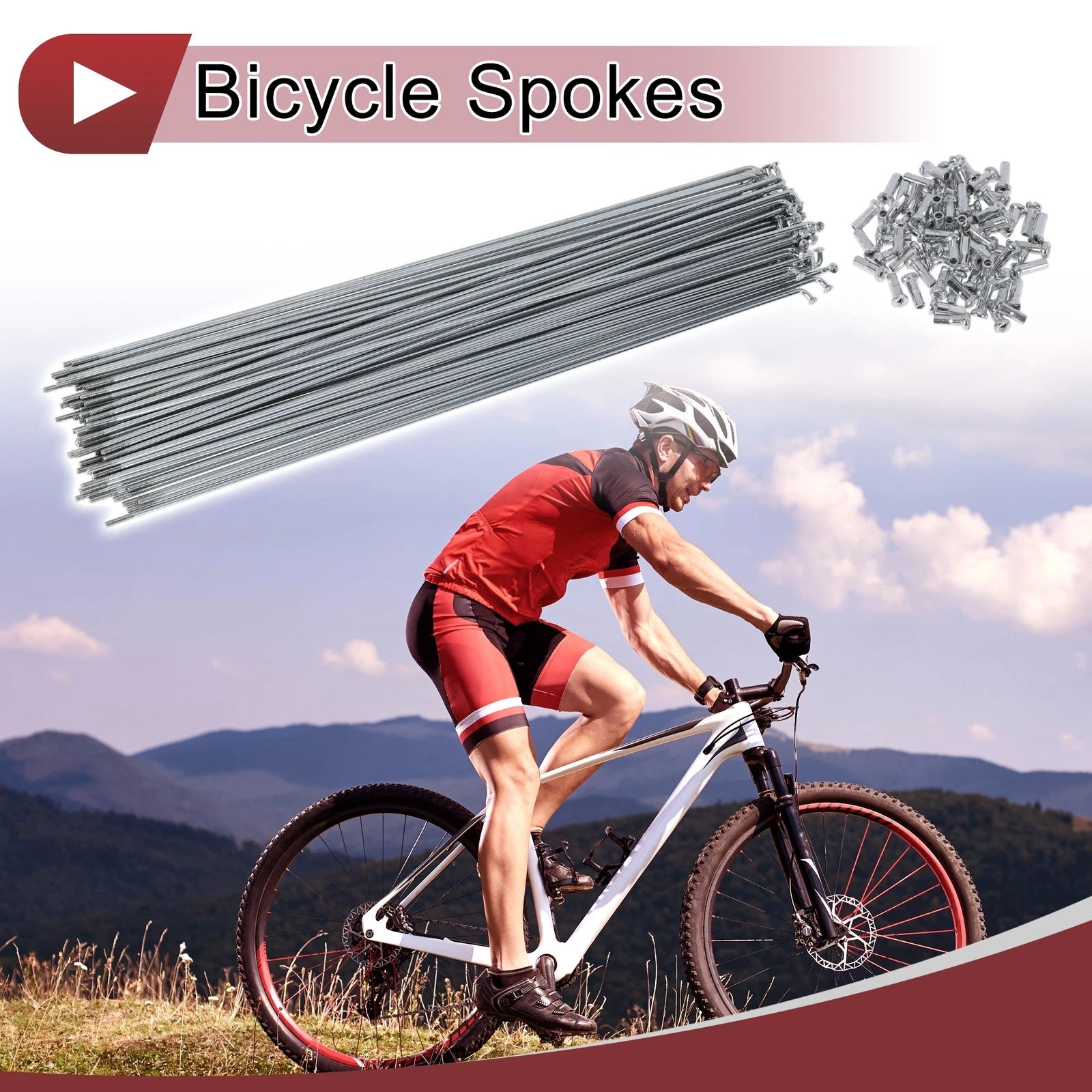 Bicycle Wheel Spokes Set 267mm for 14G Carbon Steel Galvanized (72)