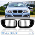 Gloss Black Front Kidney Grille Grill for BMW E46 3 Series (2002–2004)