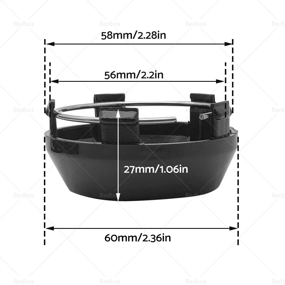 60mm Hub Cap No Logo Black Base Universal Wheel Center Cap