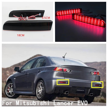 2Pcs Smoke Lens LED Rear Bumper Tail Brake Light for Mitsubishi Lancer (2008–2017)