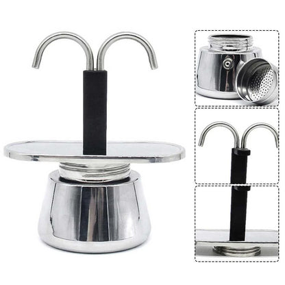 Double Tube Moka Pot for Stovetop Espresso (304 Stainless Steel)