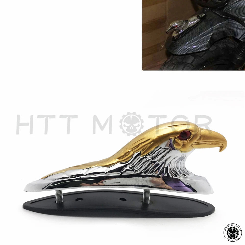 Chrome Gold Front Fender Bonnet Eagle Head with Red Eyes for