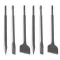 6X Concrete Drill Bit Set with Point Chisel + 20mm & 40mm Flat Chisel