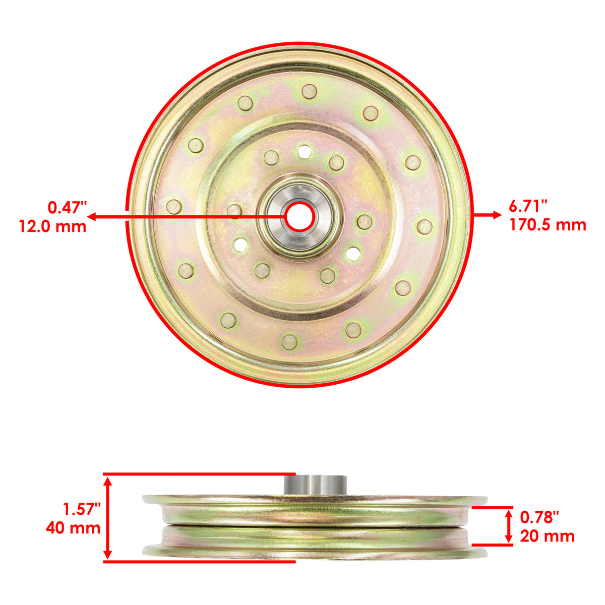 Deck Idler Pulley Replacement for Hustler Fastrak SDX (48 54 60 in) (2011–2023)