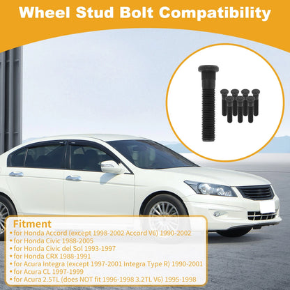 8 pcs M12x1.5 Wheel Lug Stud for Honda Accord (1990–2002) No. 610269 Black