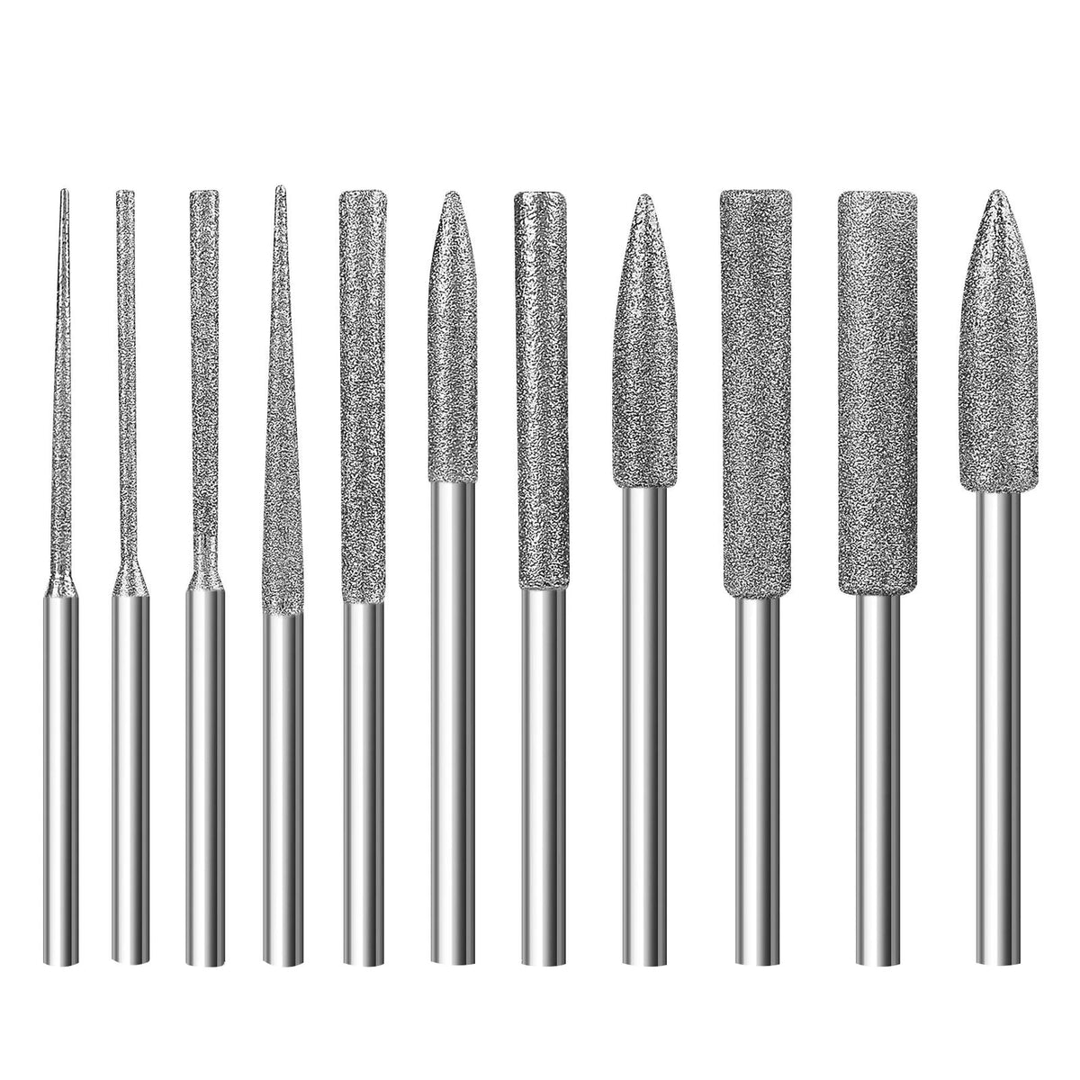 11PCS Diamond Burr Bits Rotary Tools Kit for Various Applications