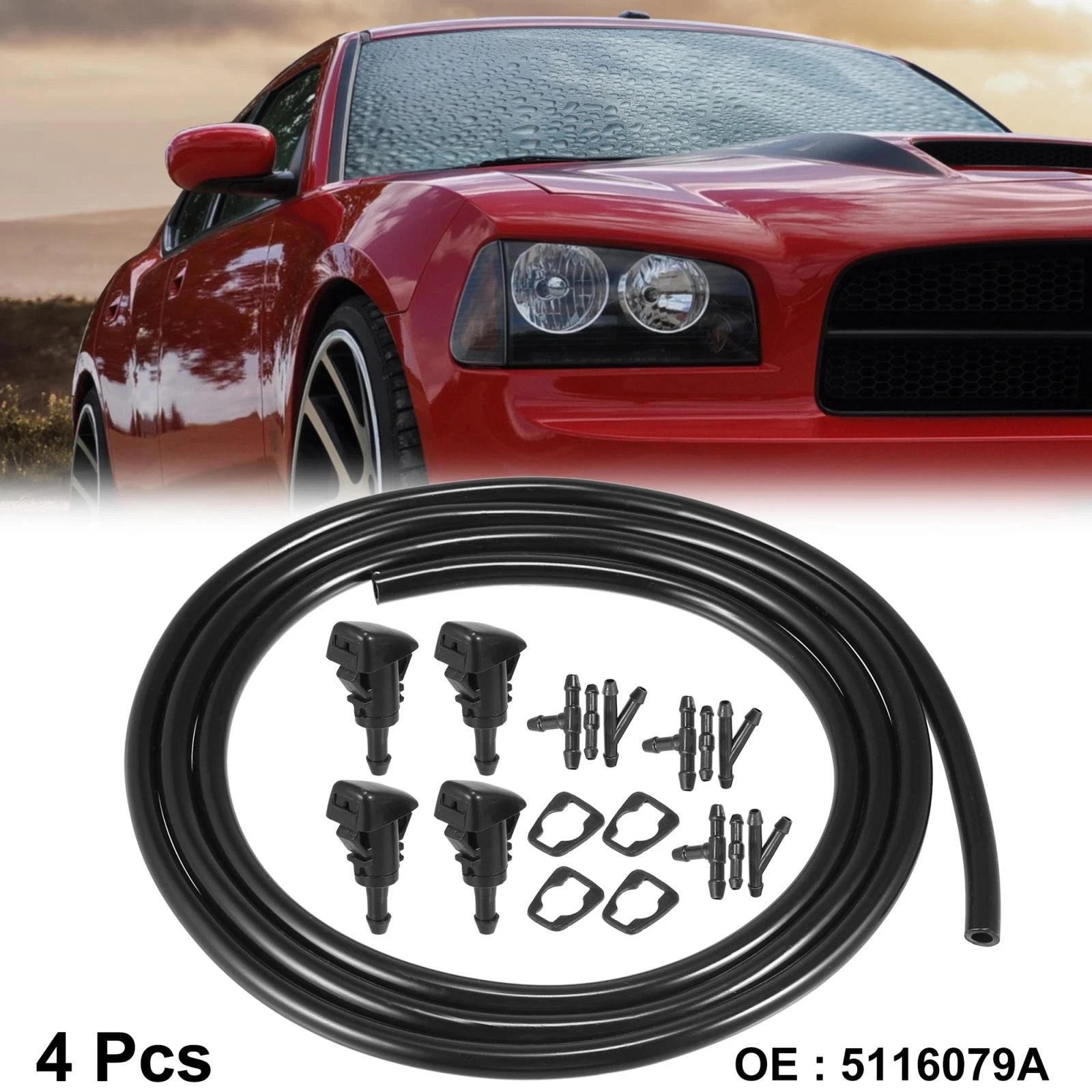 Front Windshield Washer Nozzles with 150cm Hose for Dodge Avenger (2011–2020)