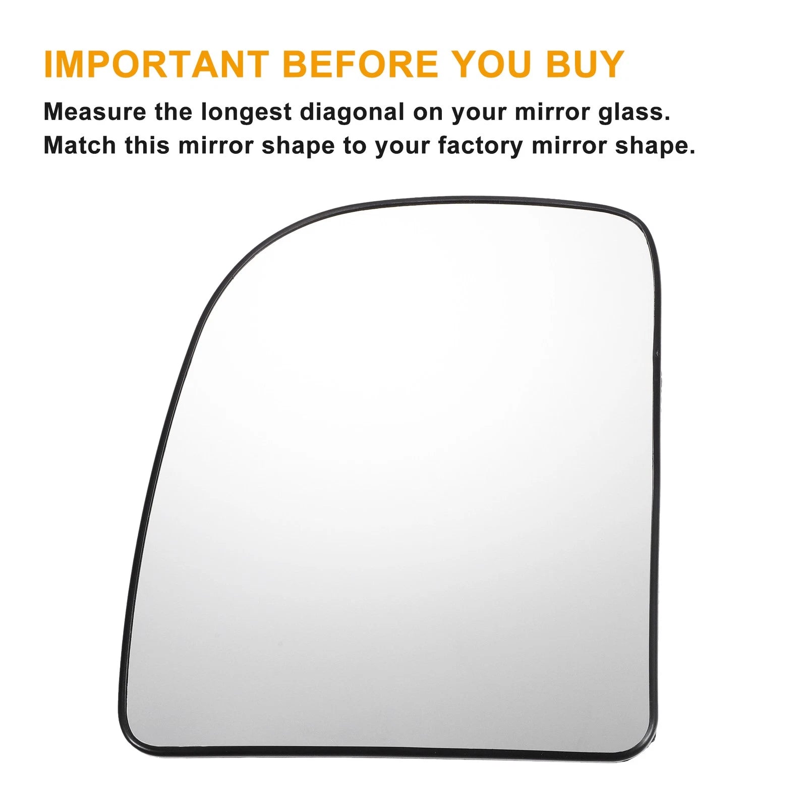 Left Side Mirror Glass with Back Heated Replacement for Ford E150 E250 E350 (2003–2015)