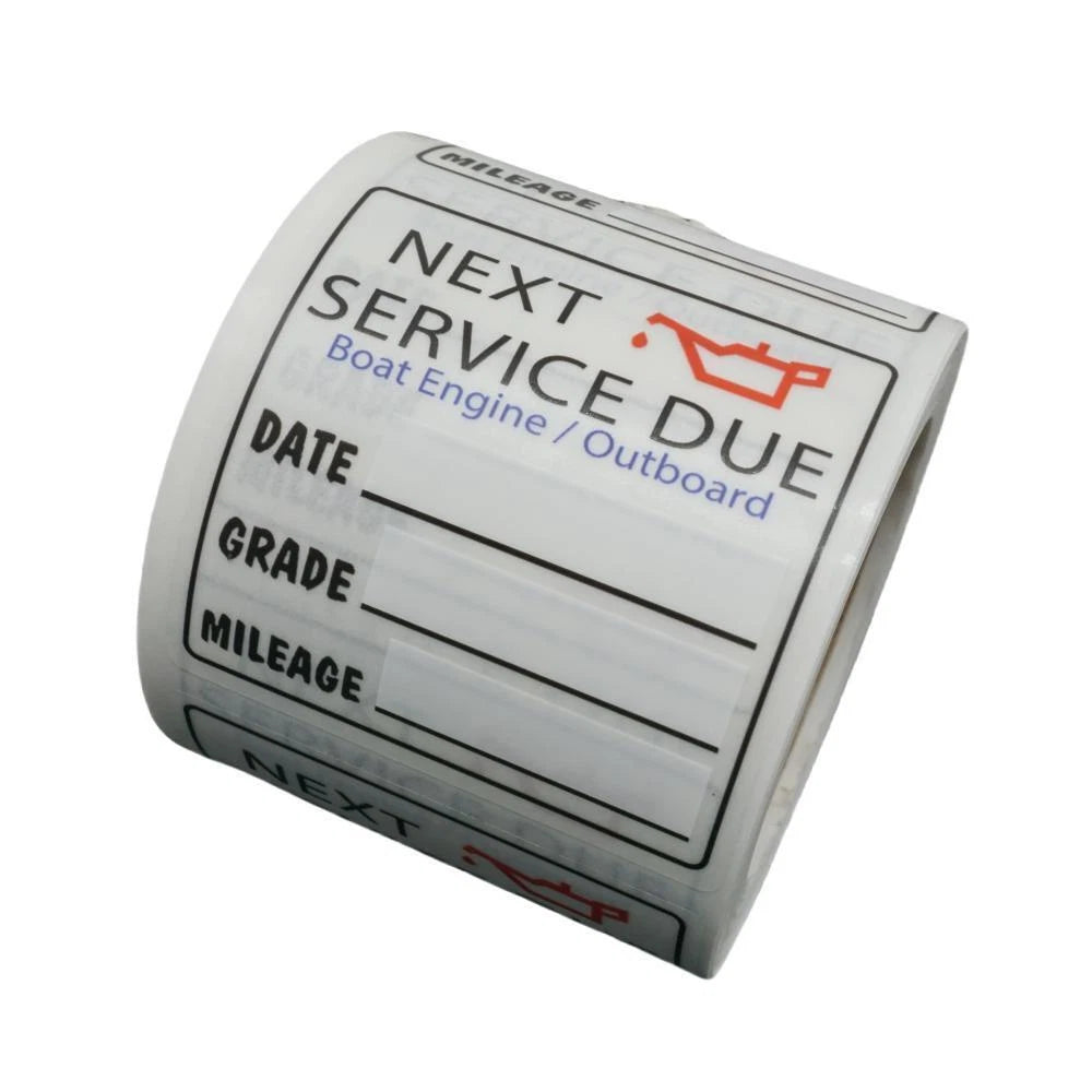 Change Sticker Next Service Due Reminder for Boat Engine (220 Sheets)