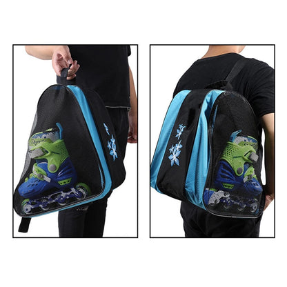 Three Layer Roller Skate Shoe Bag for Protective Gear and Skates