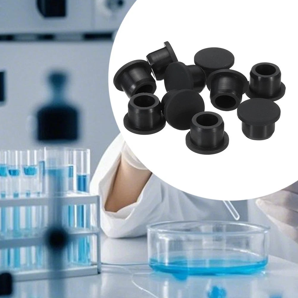 Black Flexible Silicone Stopper for Holes 10-14 mm