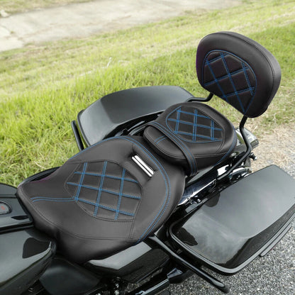 Driver Passenger Seat with Backrest for Harley CVO Road Street Glide (2009–2023)
