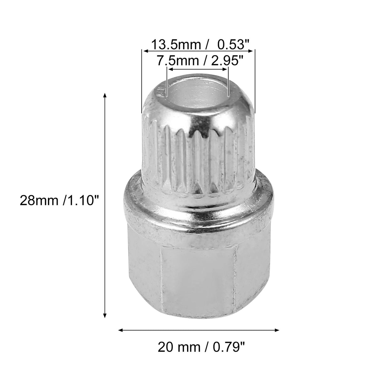 Hollow Wheel Lock Lug Nut Key Removal Tool for BMW 38/22PT (2000–2020)