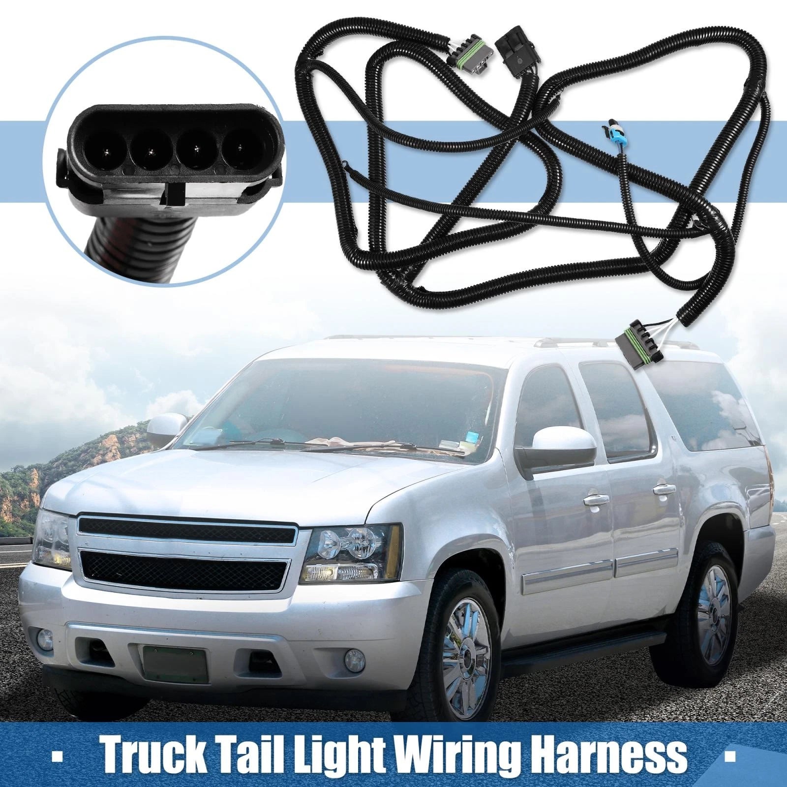 Tail Light Wiring Harness Rear Lamp Replacement for GMC Sierra Chevy Blazer (2002–2012)