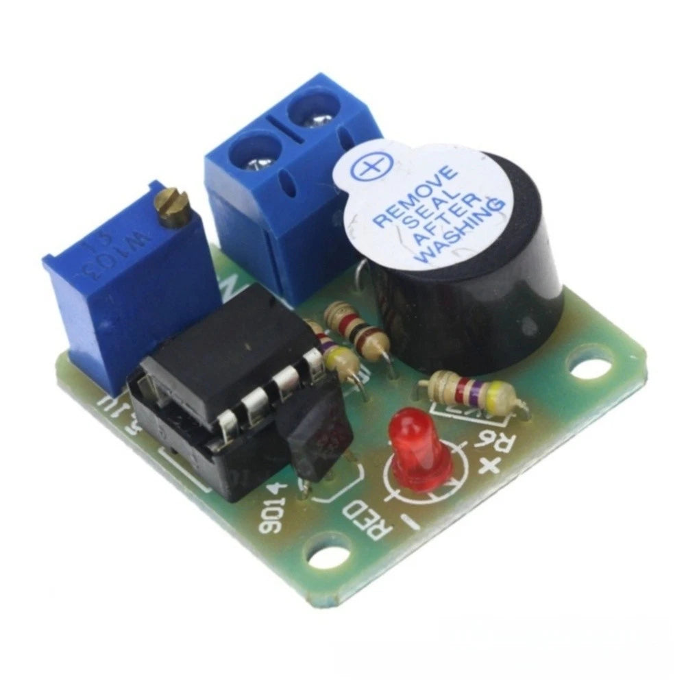 Compact Battery Alarm Module for 9V 12V Systems (Reverse Input Protection)