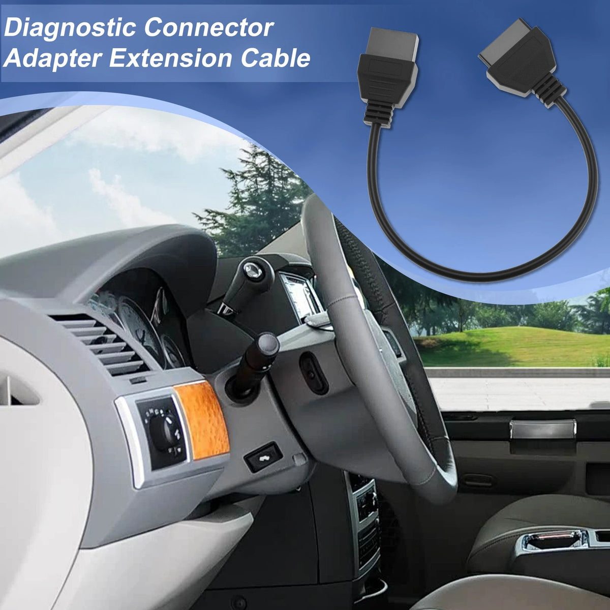 OBD Adapter Cable 12 Pin to 16 Pin for Mitsubishi (OBD1 to OBD2)