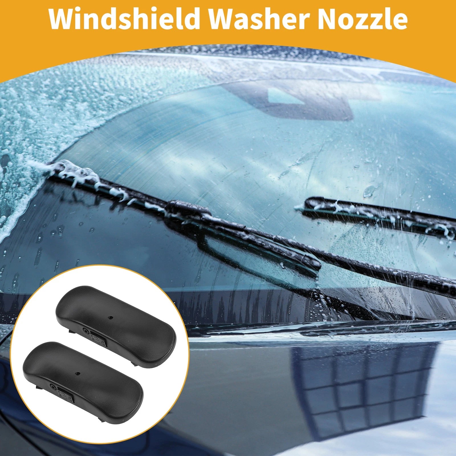 Front Windshield Washer Nozzle Replacement for Audi A8 2015–2020 Black 2 pcs