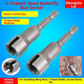 Alloy Forged Slotted Butterfly Nut Socket Wrench 14 Hex Drive