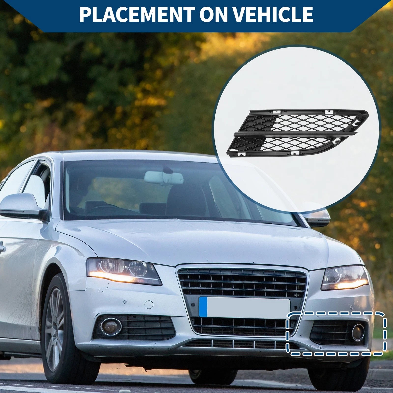 Front Left Fog Light Grill Replacement for BMW 328i (2009–2012)