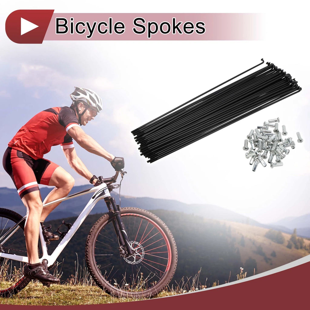 Bicycle Spokes 210mm Carbon Steel Replacement Set for 13G (38-Pack)
