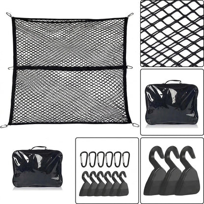 Elastic Cargo Net 120x120cm with 6 Hooks for Vans SUVs RVs