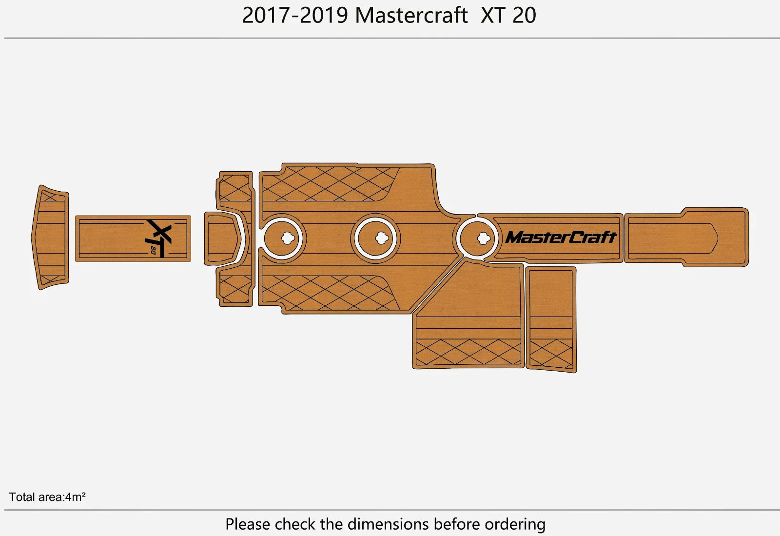 EVA Pad for Mastercraft XT 20 (2019) - Teak Deck Flooring Mat