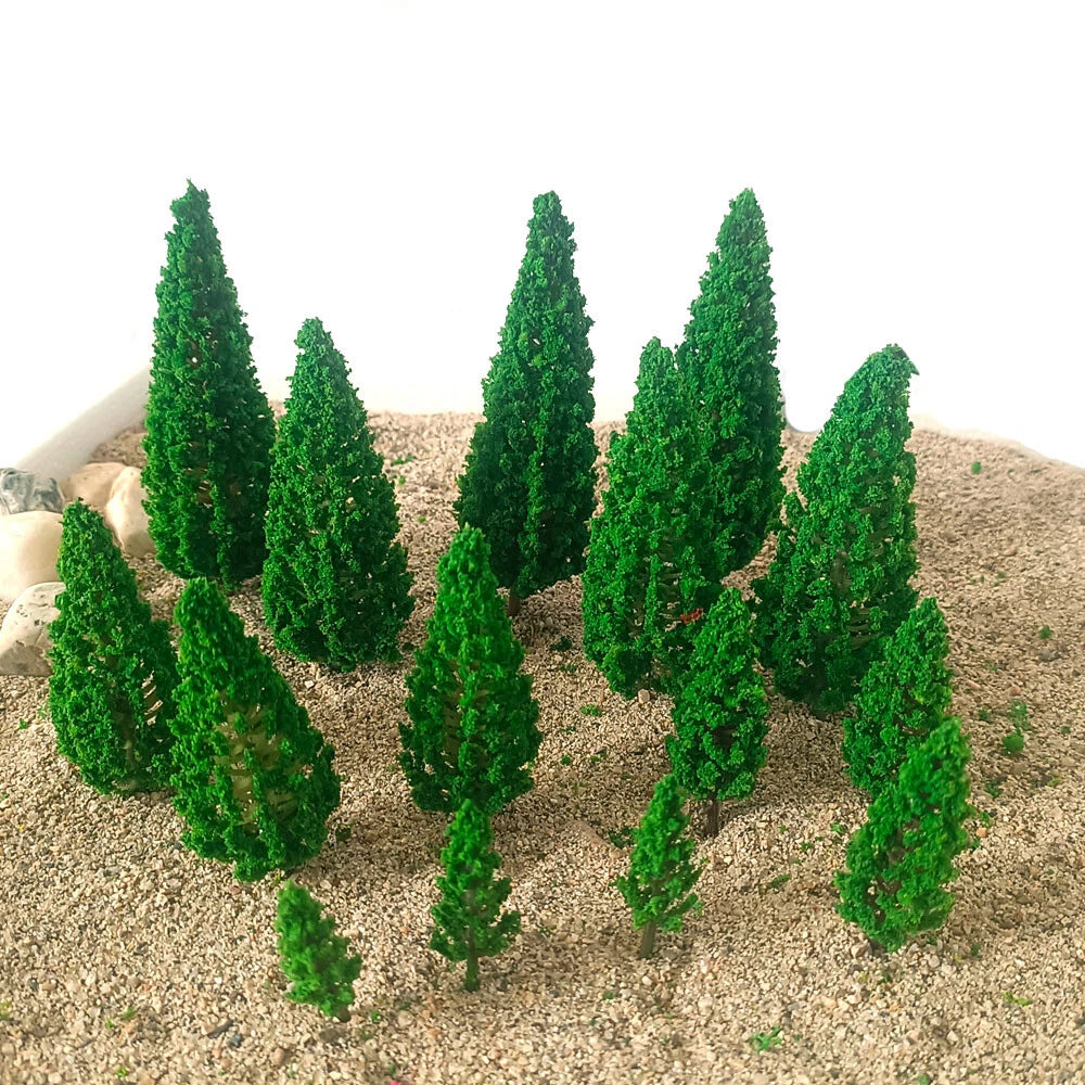15X Mix Size Model Tree Train Railroad Wargame Scenery Landscape Miniature Decor