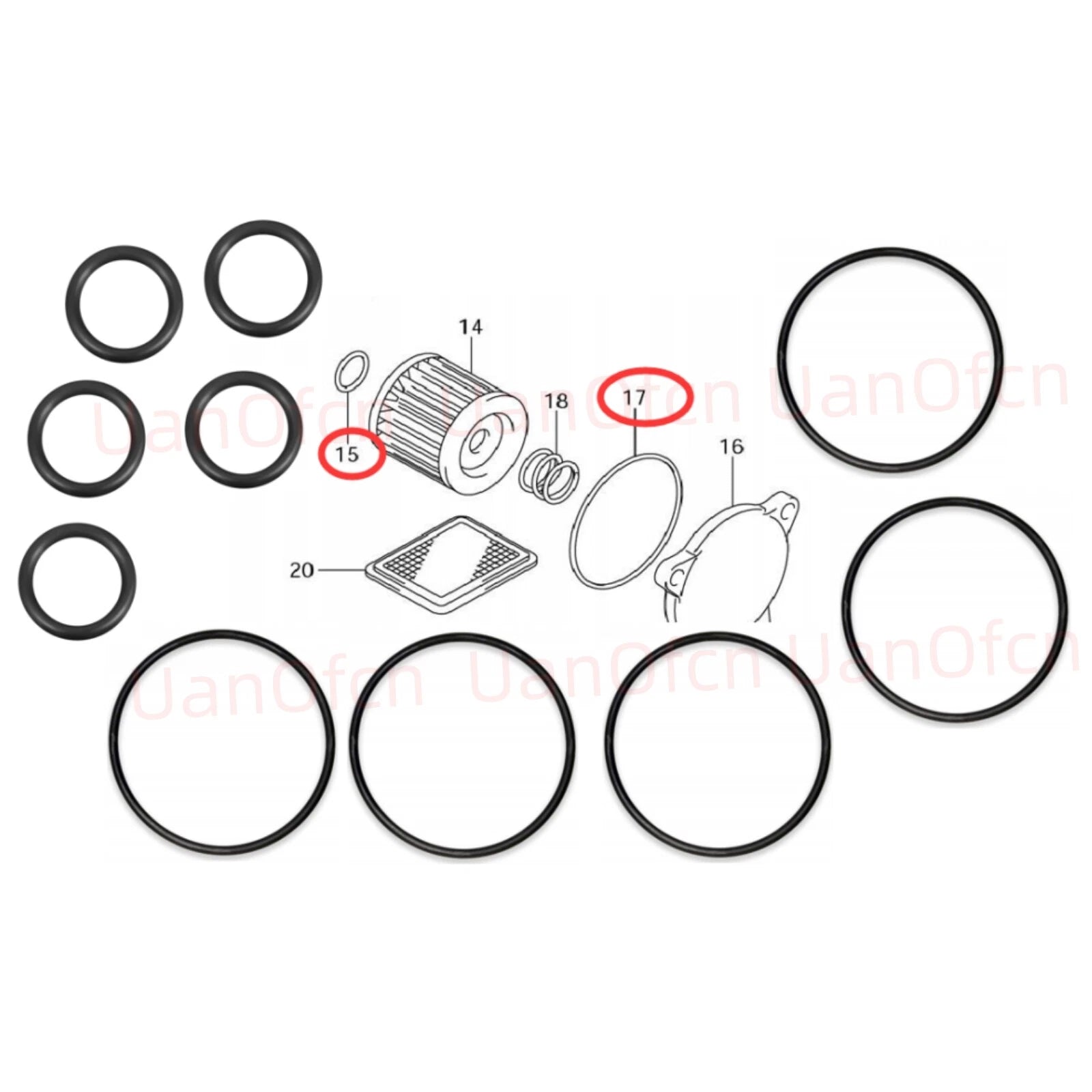 5pcs Oil Change O Ring Master Seal Kit for Suzuki (09280-54001)