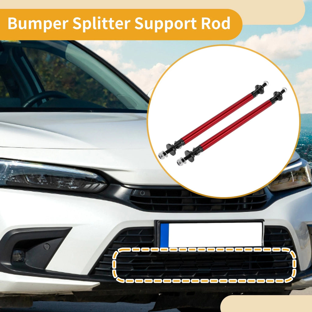 2X Adjustable Front Bumper Lip Splitter Strut Support Bars for